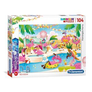 Clementoni Flamingos Party Brilliant Supper Color Puzzle 104pcs  New Sealed